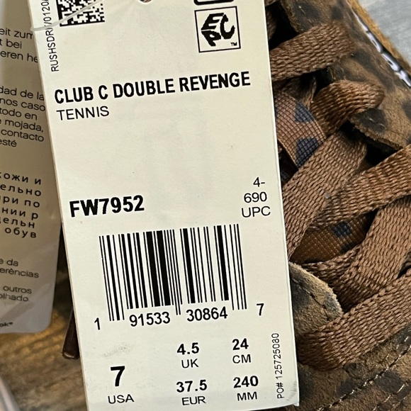 Reebok Club C Double Revenge Leopard Print Shoes Woman Size 7 (FW7952). NWT. - Picture 7 of 11